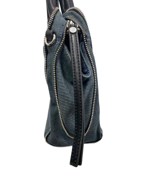 DIESEL（ディーゼル）DIESEL (ディーゼル) デニムジップハンドバッグ ブルーの古着・服飾アイテム