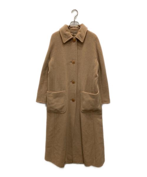 MaxMara（マックスマーラ）MaxMara (マックスマーラ) ベルト付きカシミヤ混ウールコート ベージュ サイズ:38の古着・服飾アイテム