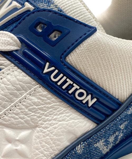 LOUIS VUITTON（ルイ ヴィトン）LOUIS VUITTON (ルイ ヴィトン) LVトレイナーラインスニーカー ホワイト×ブルー サイズ:8の古着・服飾アイテム