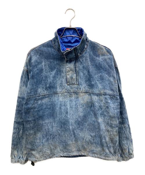 DIESEL（ディーゼル）DIESEL (ディーゼル) D-FLOW-FSE ダート加工デニムプルオーバー ブルー サイズ:Lの古着・服飾アイテム