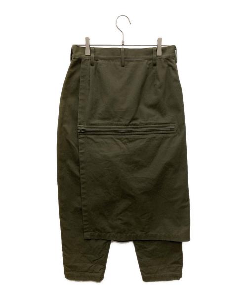 YOHJI YAMAMOTO（ヨウジヤマモト）YOHJI YAMAMOTO (ヨウジヤマモト) レイヤードパンツ グリーン サイズ:1の古着・服飾アイテム