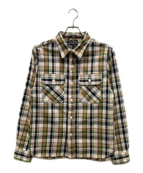EIGHT G（エイトジー）EIGHT G (エイトジー) チェックフランネルシャツ ベージュ サイズ:Mの古着・服飾アイテム