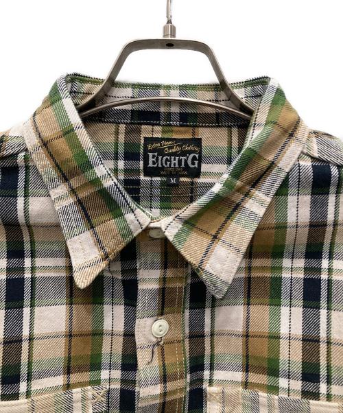 EIGHT G（エイトジー）EIGHT G (エイトジー) チェックフランネルシャツ ベージュ サイズ:Mの古着・服飾アイテム