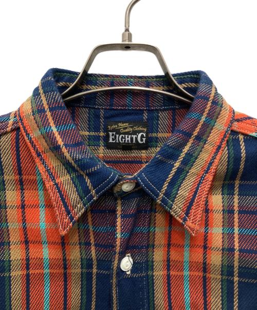 EIGHT G（エイトジー）EIGHT G (エイトジー) シャツ レッド×ブルー サイズ:Mの古着・服飾アイテム