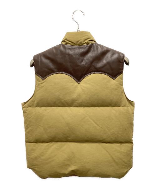 SUGAR CANE（シュガーケーン）SUGAR CANE (シュガーケーン) LEATHER YOKE T/C DOWN VEST/レザーヨーク T/C ダウンベスト ブラウン×カーキ サイズ:Mの古着・服飾アイテム