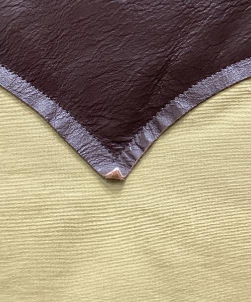 SUGAR CANE（シュガーケーン）SUGAR CANE (シュガーケーン) LEATHER YOKE T/C DOWN VEST/レザーヨーク T/C ダウンベスト ブラウン×カーキ サイズ:Mの古着・服飾アイテム