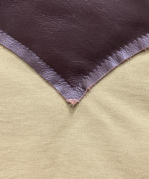 SUGAR CANE（シュガーケーン）SUGAR CANE (シュガーケーン) LEATHER YOKE T/C DOWN VEST/レザーヨーク T/C ダウンベスト ブラウン×カーキ サイズ:Mの古着・服飾アイテム