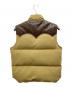 SUGAR CANE (シュガーケーン) LEATHER YOKE T/C DOWN VEST/レザーヨーク T/C ダウンベスト ブラウン×カーキ サイズ:M：8000円