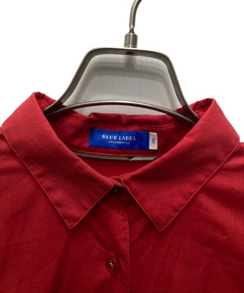 BLUE LABEL CRESTBRIDGE（ブルーレーベルクレストブリッジ）BLUE LABEL CRESTBRIDGE (ブルーレーベルクレストブリッジ) シャツワンピース レッド サイズ:38の古着・服飾アイテム