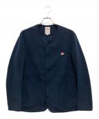 DANTONダントン）の古着「FLEECE COLLARLESS JACKET/フリース ノーカラー ジャケット」｜ネイビー
