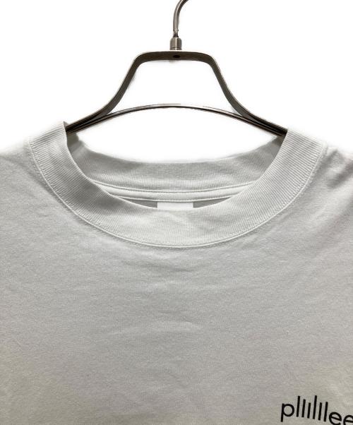 plllllleeeasse（プリーズ）plllllleeeasse (プリーズ) ロゴロングスリーブカットソー ホワイト サイズ:XLの古着・服飾アイテム