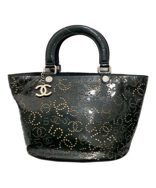 CHANEL NO5（シャネルナンバー５）CHANEL NO5 (シャネルナンバー５) パンチングハンドバッグ オリーブの古着・服飾アイテム