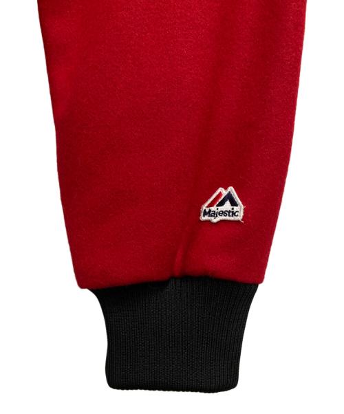 MAJESTIC ATHLETIC（マジェスティック アスレティック）Majestic Athletic (マジェスティック アスレティック) スタジャン ブラック×レッド サイズ:Lの古着・服飾アイテム