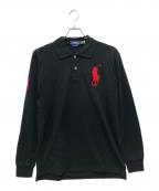POLO RALPH LAURENポロ・ラルフローレン）の古着「カスタムスリムフィット長袖ビッグポニーポロシャツ」｜ブラック