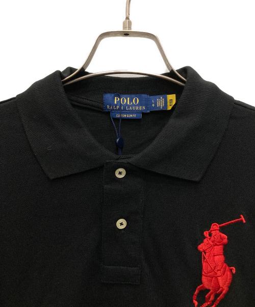 POLO RALPH LAUREN（ポロ・ラルフローレン）POLO RALPH LAUREN (ポロ・ラルフローレン) カスタムスリムフィット長袖ビッグポニーポロシャツ ブラック サイズ:L 未使用品の古着・服飾アイテム