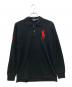 POLO RALPH LAUREN（ポロ・ラルフローレン）の古着「カスタムスリムフィット長袖ビッグポニーポロシャツ」｜ブラック