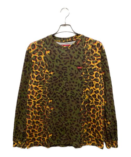 SUPREME（シュプリーム）Supreme (シュプリーム) 24FW Small Box L/S Tee Cheetah グリーン×イエロー サイズ:Sの古着・服飾アイテム