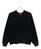 SUPREMEシュプリーム）の古着「24FW FLOCKED LOGO SWEATER」｜ブラック