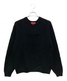 SUPREME（シュプリーム）の古着「24FW FLOCKED LOGO SWEATER」｜ブラック