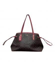 COACH（コーチ）の古着「シグネチャー トートバッグ」｜ブラウン×ピンク