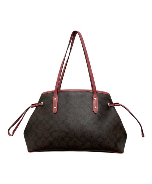 COACH（コーチ）COACH (コーチ) シグネチャー トートバッグ ブラウン×ピンクの古着・服飾アイテム