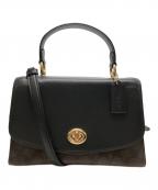 COACHコーチ）の古着「TILLY TOP HANDLE SATCHEL/ティリー トップ ハンドル サッチェル」｜ブラック×ブラウン