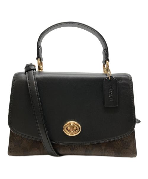 COACH（コーチ）COACH (コーチ) TILLY TOP HANDLE SATCHEL/ティリー トップ ハンドル サッチェル ブラック×ブラウンの古着・服飾アイテム