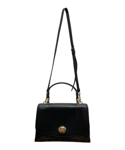 COACH（コーチ）COACH (コーチ) TILLY TOP HANDLE SATCHEL/ティリー トップ ハンドル サッチェル ブラック×ブラウンの古着・服飾アイテム
