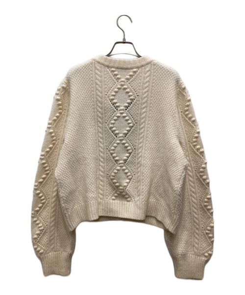 COACH（コーチ）COACH (コーチ) ケーブルニットカーディガン アイボリー サイズ:Mの古着・服飾アイテム