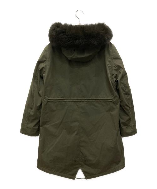 yves salomon（イヴサロモン）YVES SALOMON (イヴサロモン) Long Iconic parka in waterproof cotton blend with fox and rabbit fur グリーン サイズ:36 未使用品の古着・服飾アイテム