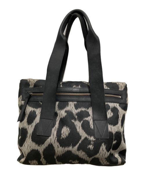 Vivienne Westwood（ヴィヴィアンウエストウッド）Vivienne Westwood (ヴィヴィアンウエストウッド) フラップトートバッグ ブラック×グレーの古着・服飾アイテム