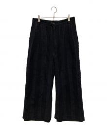 TAAKK（ターク）の古着「メッシュ切替ワイドパンツ」｜ブラック