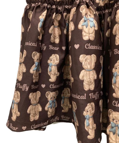 CHALMIERE（シャルミエール）chalmiere (シャルミエール) フラッフィベア柄スカート ブラウン サイズ:Mの古着・服飾アイテム