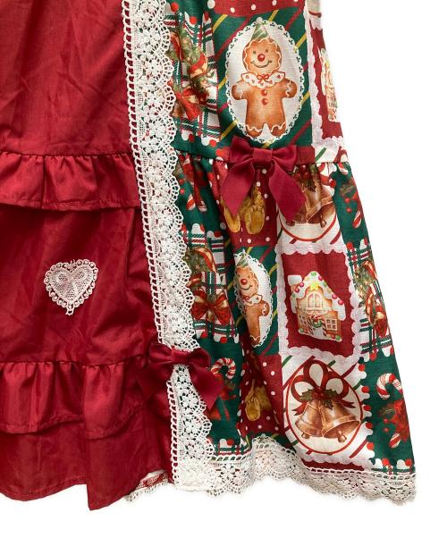 CHALMIERE（シャルミエール）chalmiere (シャルミエール) クリスマス柄ワンピース レッド サイズ:Mの古着・服飾アイテム