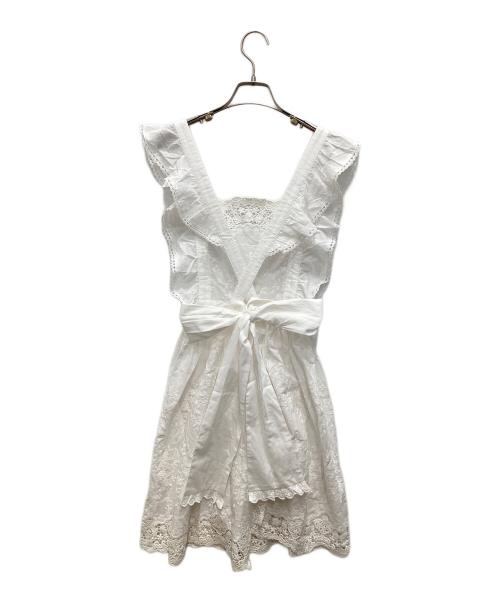 CHALMIERE（シャルミエール）chalmiere (シャルミエール) カントリーエプロン ホワイト サイズ:M 未使用品の古着・服飾アイテム