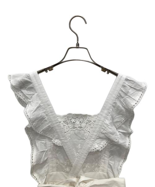 CHALMIERE（シャルミエール）chalmiere (シャルミエール) カントリーエプロン ホワイト サイズ:M 未使用品の古着・服飾アイテム
