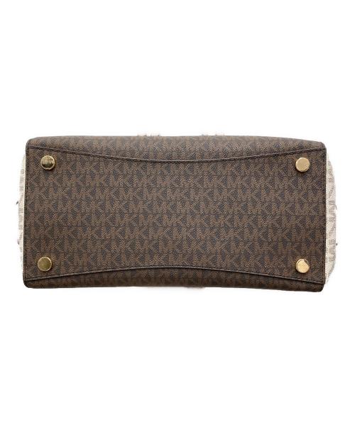 MICHAEL KORS（マイケルコース）MICHAEL KORS (マイケルコース) VOYAGER PVC EW シグネチャー トートバッグ ブラウン×ベージュの古着・服飾アイテム