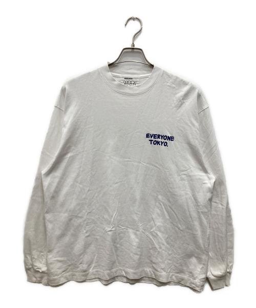 everyone（エブリワン）everyone (エブリワン) LOGO LONGSLEEVE T-SHIRT ホワイト サイズ:Lの古着・服飾アイテム