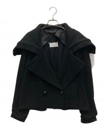 Maison Margiela（メゾンマルジェラ）の古着「クロップド・リブカラー・Pコート」｜ブラック