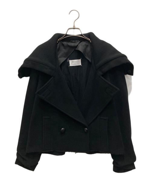 Maison Margiela（メゾンマルジェラ）Maison Margiela (メゾンマルジェラ) クロップド・リブカラー・Pコート ブラック サイズ:38の古着・服飾アイテム