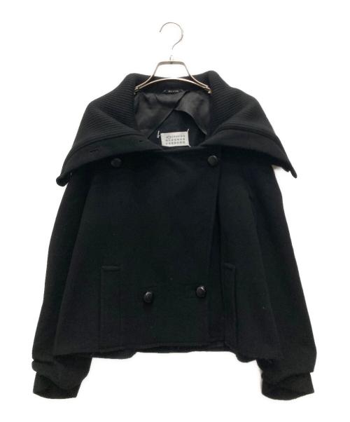 Maison Margiela（メゾンマルジェラ）Maison Margiela (メゾンマルジェラ) クロップド・リブカラー・Pコート ブラック サイズ:38の古着・服飾アイテム