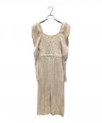 HER LIP TOハーリップトゥ）の古着「Bambina Cable Knit Dress Her lip to/バンビーナ ケーブル ニット ドレス」｜ベージュ