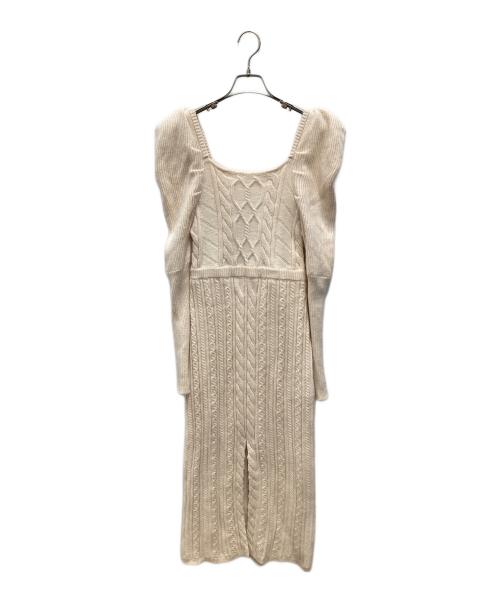 HER LIP TO（ハーリップトゥ）Her lip to (ハーリップトゥ) Bambina Cable Knit Dress Her lip to/バンビーナ ケーブル ニット ドレス ベージュ サイズ:Mの古着・服飾アイテム