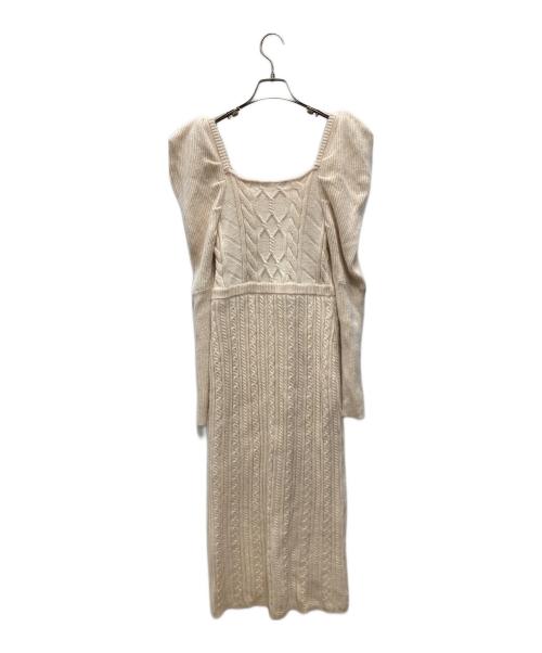 HER LIP TO（ハーリップトゥ）Her lip to (ハーリップトゥ) Bambina Cable Knit Dress Her lip to/バンビーナ ケーブル ニット ドレス ベージュ サイズ:Mの古着・服飾アイテム