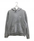 stussyステューシー）の古着「STOCK LOGO HOOD/ストックロゴ フーディ」｜グレー