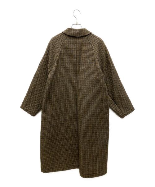 MACKINTOSH PHILOSOPHY（マッキントッシュ フィロソフィー）MACKINTOSH PHILOSOPHY (マッキントッシュ フィロソフィー) ダブルフェイスツイードチェックコート ブラウン×ブルー サイズ:38の古着・服飾アイテム