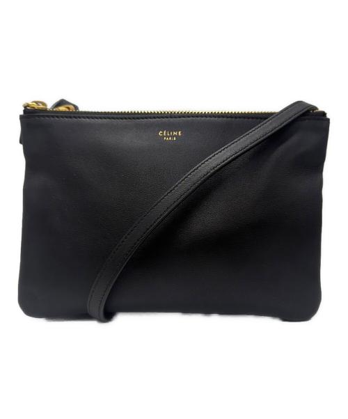 CELINE（セリーヌ）CELINE (セリーヌ) トリオスモールショルダーバッグ ブラックの古着・服飾アイテム