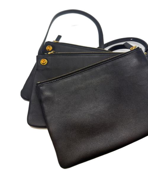 CELINE（セリーヌ）CELINE (セリーヌ) トリオスモールショルダーバッグ ブラックの古着・服飾アイテム