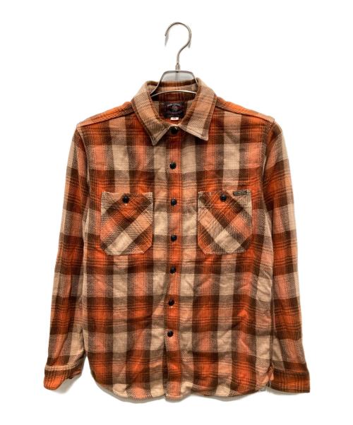 TOYS MCCOY（トイズマッコイ）TOYS McCOY (トイズマッコイ) OVERALLS COTTON CHECKED SHIRT/オーバーオールズ コットン チェックド シャツ  オレンジ サイズ:15の古着・服飾アイテム