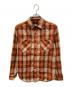 TOYS McCOY（トイズマッコイ）の古着「OVERALLS COTTON CHECKED SHIRT/オーバーオールズ コットン チェックド シャツ 」｜オレンジ